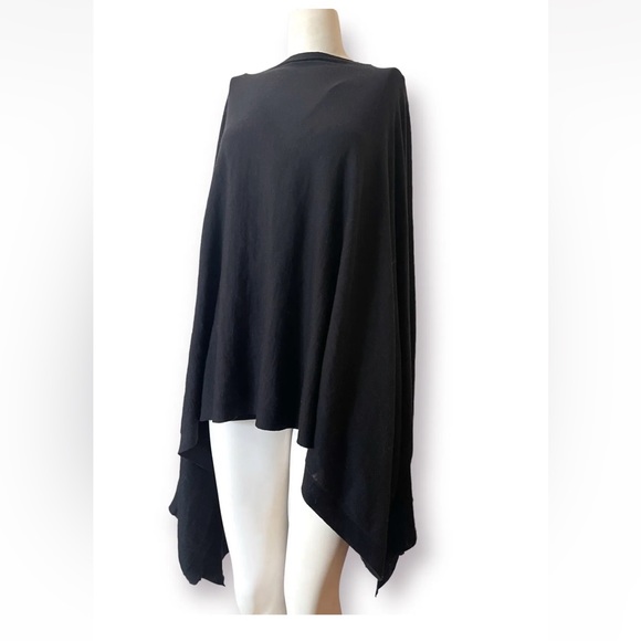Rick Owen Blue Knit Distressed Sweater Poncho ViciousS/14 XS
